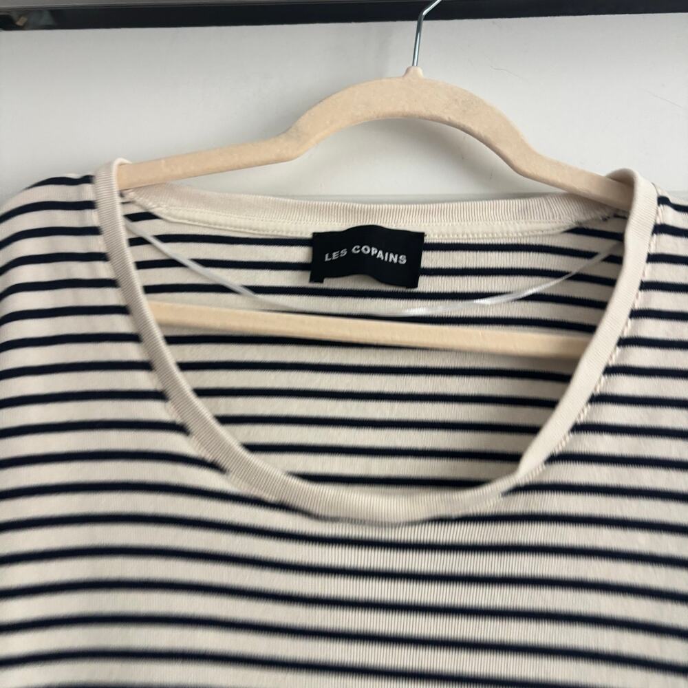 Les Copains Italy Striped Knit Top T-Shirt Blue White Fits US S/M (Tag IT XXL) - Picture 3 of 9